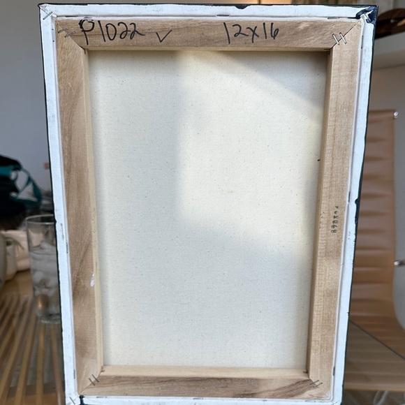 Original Art! Blue and White Moonlit Space Galaxy Canvas Art - Picture 5 of 6